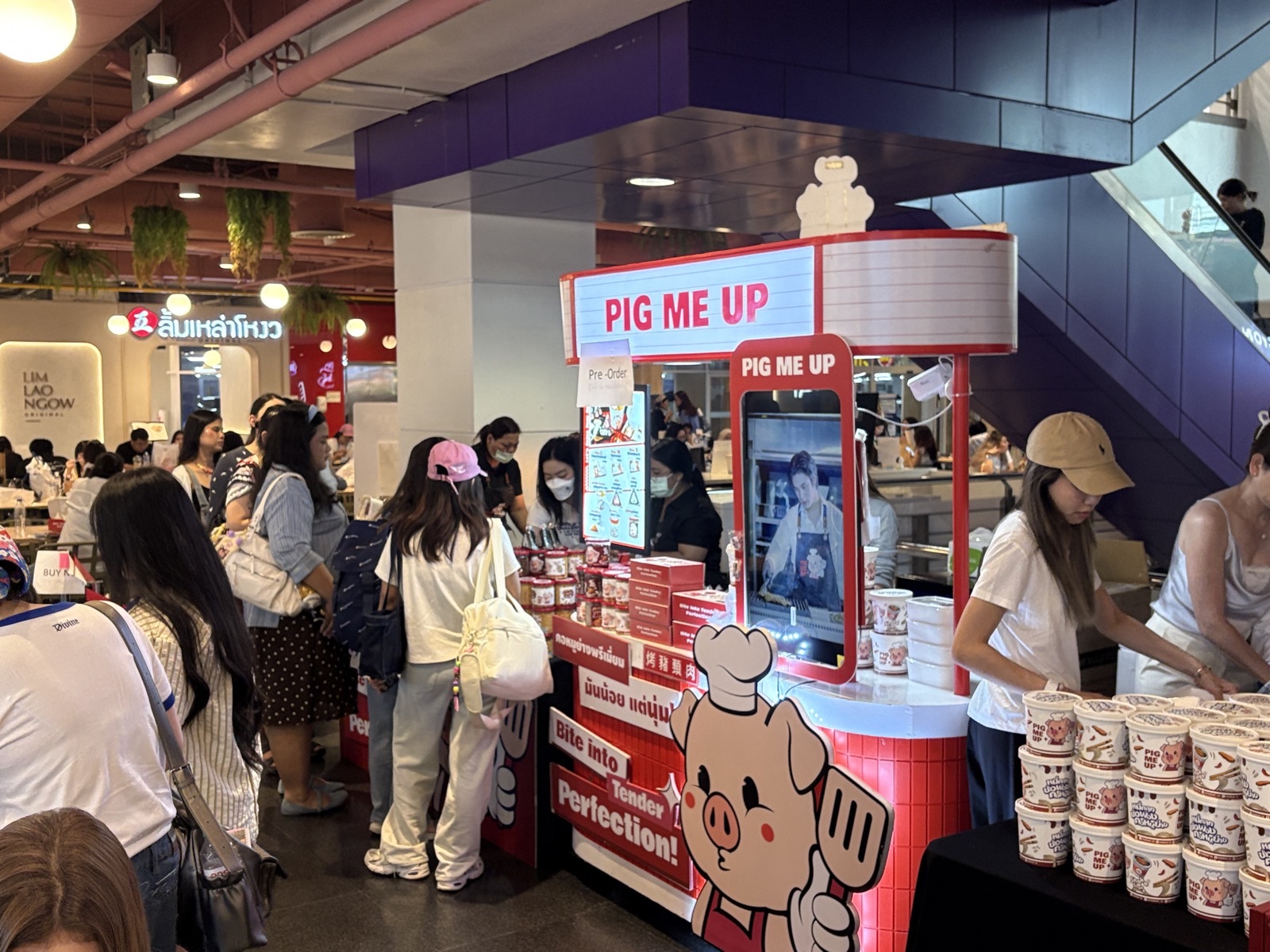 Pig Me Up pop-up counter during an on-event pre-order pickup